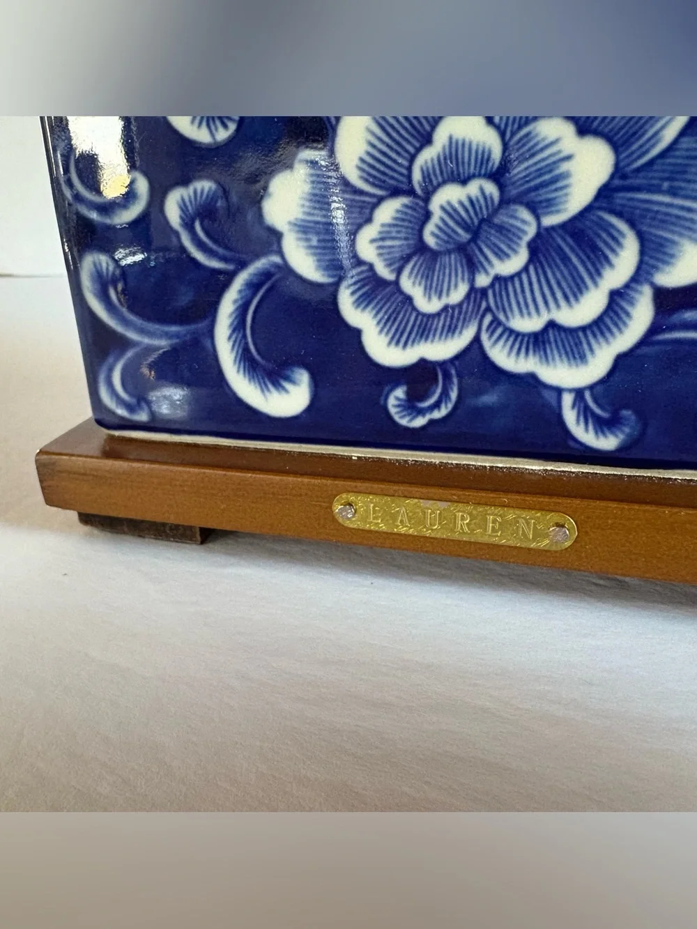 Ralph Lauren Blue & White Porcelain Table Lamp NO SHADE